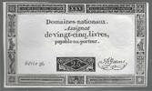 FRANCE. Assignat de Vingt-Cinq Livres. DOMAINES NATIONAUX. Serie: 36 . -