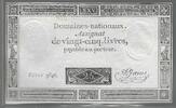 FRANCE. Assignat de Vingt-Cinq Livres. DOMAINES NATIONAUX. Serie: 3646 . -