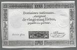 FRANCE. Assignat de Vingt-Cinq Livres. DOMAINES NATIONAUX. Serie: 3822. . -