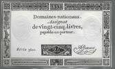FRANCE. Assignat de Vingt-Cinq Livres. DOMAINES NATIONAUX. Serie: 3601. . -