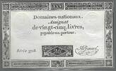 FRANCE. Assignat de Vingt-Cinq Livres. DOMAINES NATIONAUX. Serie: 3718 . -