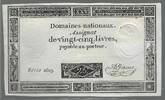 FRANCE. Assignat de Vingt-Cinq Livres. DOMAINES NATIONAUX. Serie: 2603. . -