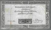 FRANCE. Assignat de Vingt-Cinq Livres. DOMAINES NATIONAUX. Serie: 960 . -