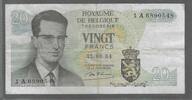 BEIGIË/BELGIEN/BELGIQUE. 20 Frank, Francs. ROI BAUDOUIN 1er . Serie: 1A . -