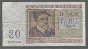 BEIGIË/BELGIEN/BELGIQUE. 20 Frank, Francs. Type '1950' Regner . Serie: J 15 . -