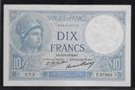 FRANCE 10 FRANCS "MINERVE. Alphabet: T.67362" -