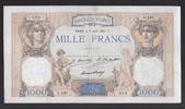 FRANCE 1000 FRANCS "CERES et MERCURE Alphabet L.142" -