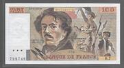 FRANCE 100 FRANCS 1978 DELACROIX. (modifié) GRAND FILIGRANE. Großes VZ. Alphabet: R.7 Fast NEU -1