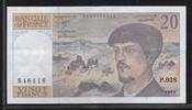 FRANCE. 20 Francs DEBUSSY. Alphabet: P.028 . -