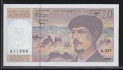 FRANCE 20 Francs "Debussy Alphabet A.057" -
