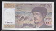FRANCE 20 Francs "Debussy Alphabet D.045" -