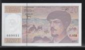 FRANCE 20 Francs "Debussy Alphabet U.052" -
