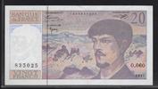 FRANCE 20 Francs "Debussy Alphabet O.060.Légèrement décalé.Leicht Versetzt" -