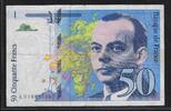FRANCE 50 Francs Saint Exupéry. Alphabet A018 834567 *'Gal' NON SOULIGNE. Nicht unterstrichen* -