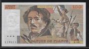 FRANCE 100 Francs 1982 "DELACROIX. Alphabet: X.60" sehr schön+