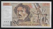 FRANCE 100 Francs 1983 "DELACROIX. Alphabet: V.67" sehr schön