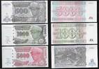 ZAÏRE. 500, 1000, 5000 Nouveaux Zaïres Maréchal Mobutu Sese Seko. 3 Notes . -
