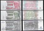 ZAÏRE. 500, 1000, 5000 Nouveaux Zaïres Maréchal Mobutu Sese Seko. 3 Notes . -