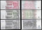 ZAÏRE. 500, 1000, 5000 Nouveaux Zaïres Maréchal Mobutu Sese Seko. 3 Notes . -