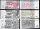ZAÏRE. 500, 1000, 5000 Nouveaux Zaïres Maréchal Mobutu Sese Seko. 3 Notes . -