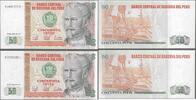 PERÚ/PÉROU. 50 Intis 2 NOTES. Serie: A/L et A/P . -