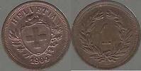 SVIZRA, SVIZZERA, SUISSE, SCHWEIZ. 1 Rappen. -