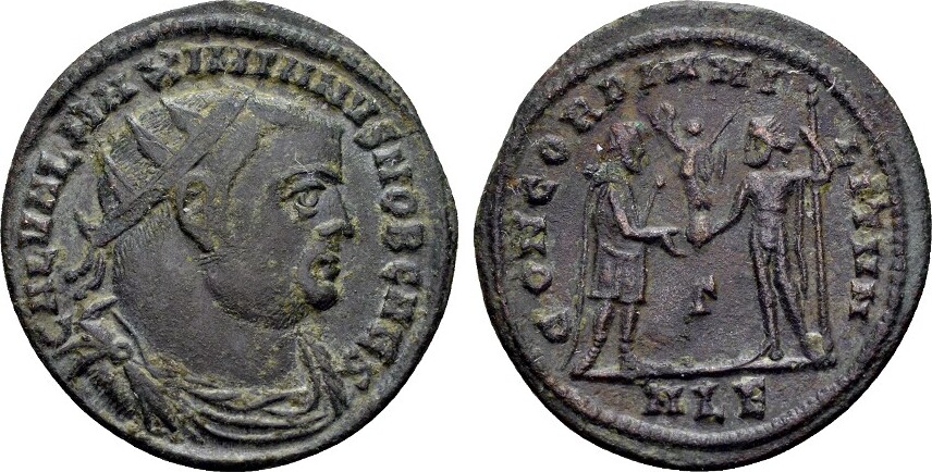 Roman Imperial Follis Galerius Caesar 293-305, AE “Radiate Fraction ...