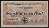   NOTGELD FRANKFURT AM MAIN, Reichsbahndirektion, 10 Billionen Mark, 02.... 26,90 EUR  zzgl. 3,60 EUR Versand