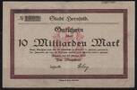   NOTGELD HERSFELD, Stadt, 10 Milliarden Mark, 23.10.1923,  24,90 EUR  zzgl. 3,60 EUR Versand