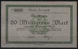  NOTGELD HERSFELD, Stadt, 20 Milliarden Mark, 23.10.1923,  29,90 EUR  zzgl. 3,60 EUR Versand