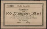   NOTGELD HERSFELD, Stadt, 100 Milliarden Mark, 23.10.1923,  49,90 EUR  zzgl. 3,60 EUR Versand