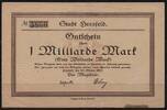   NOTGELD HERSFELD, Stadt, 1 Milliarde Mark, 23.10.1923,  24,90 EUR  zzgl. 3,60 EUR Versand