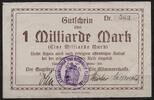   NOTGELD CLAUSTHAL, Stadt, 1 Milliarde Mark, 27.10.1923,  69,90 EUR  zzgl. 3,60 EUR Versand
