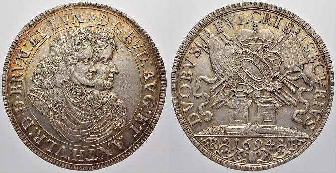 BraunschweigWolfenbüttel Reichstaler 1694 RB Rudolf August und Anton
