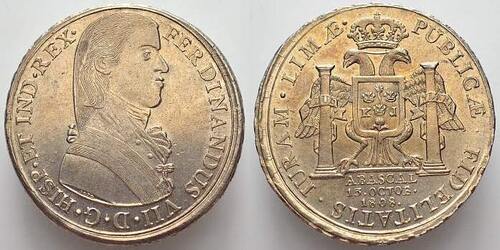 Peru 8 Reales 1808 Ferdinand VII, 1808-1822. Sehr selten besonders in dieser Erhaltung. Fast stempel