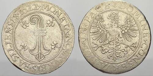 Schweiz-Basel, Stadt Taler 1622 Winz. Zainende, fast vorzüglich