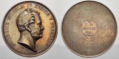 Brandenburg-Preußen Silbermedaille 1850 Friedrich Wilhelm IV. 1840-1861. Selten. Kl. Kratzer, sehr s