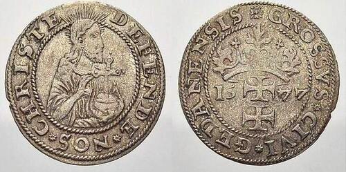 Danzig, Stadt Groschen Notmünzen während der Belagerung 1577. Attraktives Exemplar, sehr schön-vorzü