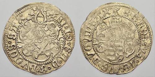 Sachsen-Kurfürstentum Zinsgroschen Friedrich III., Johann und Georg 1507-1525. Sehr selten in dieser