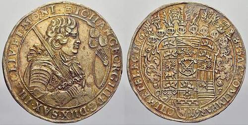 Sachsen-Albertinische Linie Reichstaler 1683 CF Johann Georg III. 1680-1691. Attraktives Exemplar. V