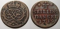 Dänemark 1/2 Skilling Kobber Friedrich IV. 1699-1730.