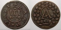Mecklenburg-Güstrow Cu 3 Pfennig 1692 Gustav Adolf 1636-1695. Sehr schön+