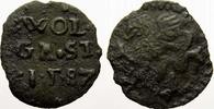 Pommern-Wolgast Kupfer Scherf 1587, WOL./GA.ST./. Ernst Ludwig 1569-1592.