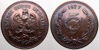 Mexiko 5 Centavos 1927 Republik. Fast stempelglanz