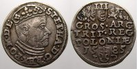 Polen 3 Gröscher 1 Stephan Báthory 1576-1586.