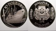 Singapur 10 Dollars 1976 SM Republik seit 1965. Polierte Platte