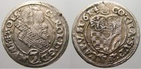 Schlesien-Münsterberg-Öls 3 Kreuzer 1614 Karl II. 1587-1617. Kl. Schrötlingsfehler am Rand. Sehr schön+