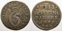 Dänemark 8 Skilling Christian V. 1670-1699.