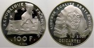 Frankreich 100 Francs (15 Ecus) 1991 Fünfte Republik seit 1958. Polierte Platte