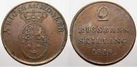 Dänemark 2 Rigsbankskilling, kobber Frederik VI. 1808-1839.